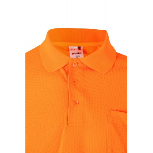 174.POLO ML AV NARANJA FLÚOR 2XL