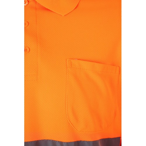 174.POLO ML AV NARANJA FLÚOR 2XL