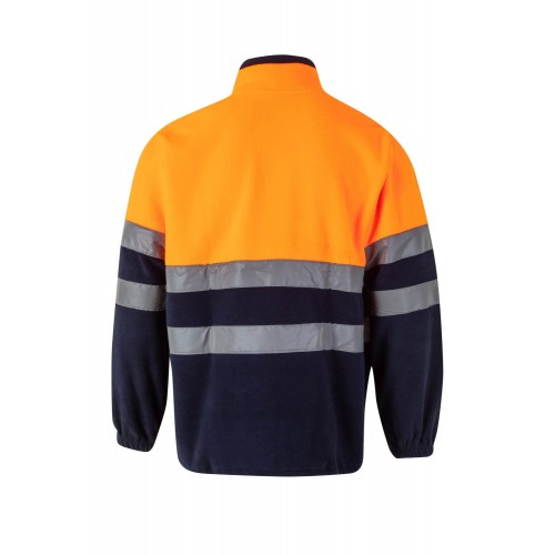 182.FORRO POLAR BICOLOR AV AZUL MARINO/NARANJA FLÚOR 2XL