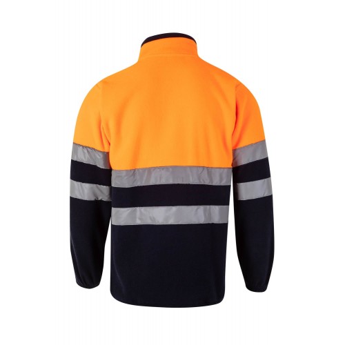 183.CHAQUETA POLAR BICOLOR AV AZUL MARINO/NARANJA FLÚOR S