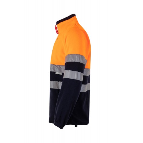 183.CHAQUETA POLAR BICOLOR AV AZUL MARINO/NARANJA FLÚOR S