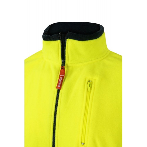 183.CHAQUETA POLAR BICOLOR AV AZUL MARINO/AMARILLO FLÚOR 4XL