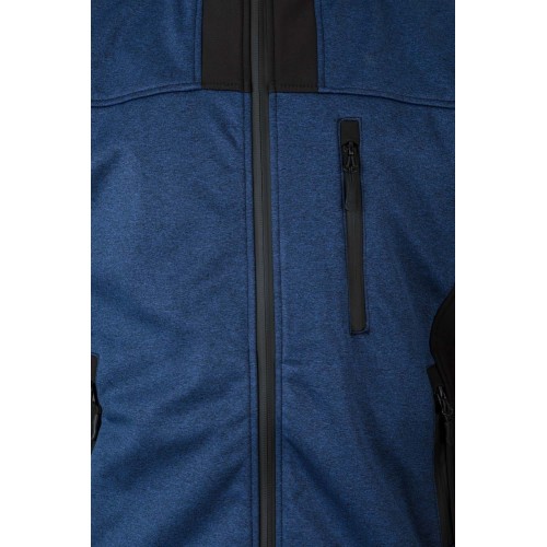 206007.SOFT SHELL BICOLOR CAPUCHA AZUL JASPEADO/NEGRO 2XL