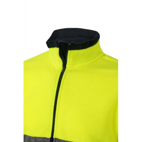 301503.CHAQUETA POLAR BICOLOR AV AZUL MARINO/AMARILLO FLÚOR 2XL