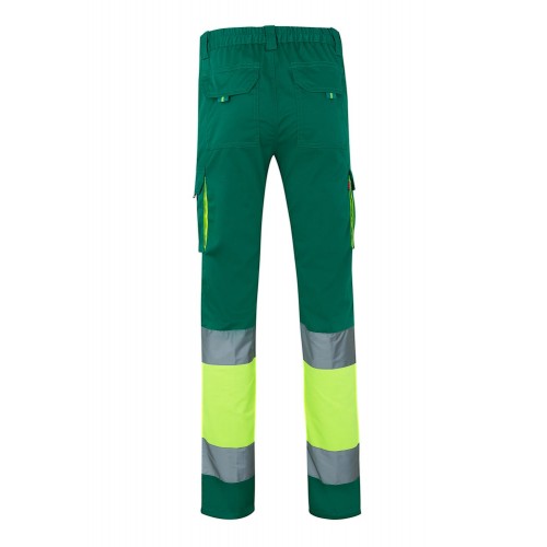 303002S.PANTALÓN STRETCH BICOLOR AV VERDE/AMARILLO FLÚOR 2XL