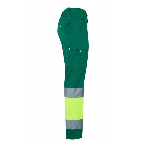 303002S.PANTALÓN STRETCH BICOLOR AV VERDE/AMARILLO FLÚOR 2XL