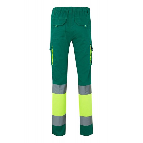 303007.PANTALÓN 100% ALGODÓN AV VERDE/AMARILLO FLÚOR 2XL