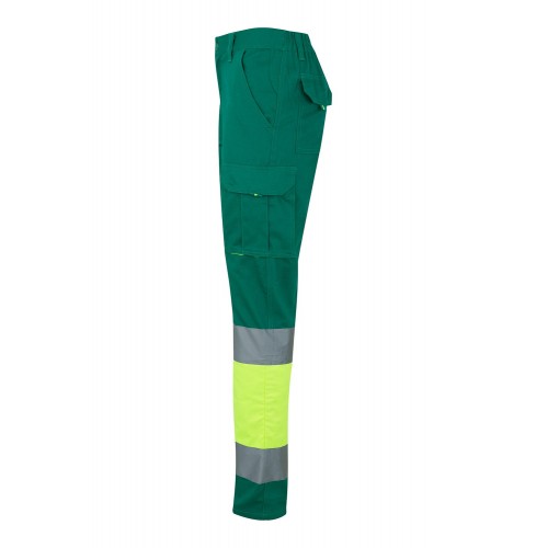 303007.PANTALÓN 100% ALGODÓN AV VERDE/AMARILLO FLÚOR 2XL