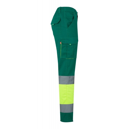 303007.PANTALÓN 100% ALGODÓN AV VERDE/AMARILLO FLÚOR 2XL