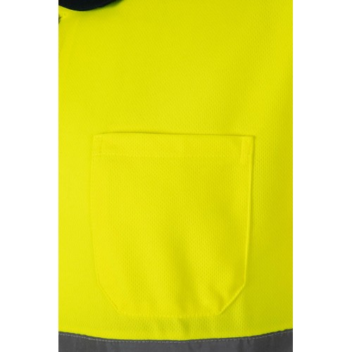 305504.POLO BICOLOR MC AV AZUL MARINO/AMARILLO FLÚOR 2XL