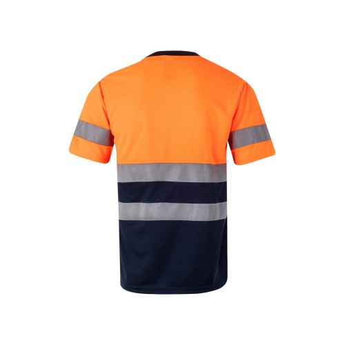 305506.CAMISETA TÉCNICA BICOLOR AV AZUL MARINO/NARANJA FLÚOR 2XL