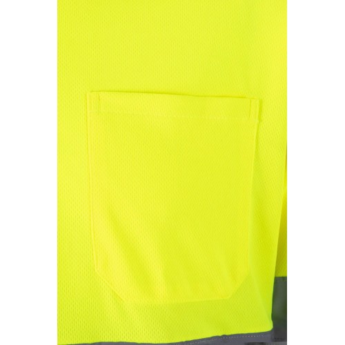 305507.POLO BICOLOR ML AV AZUL MARINO/AMARILLO FLÚOR 2XL