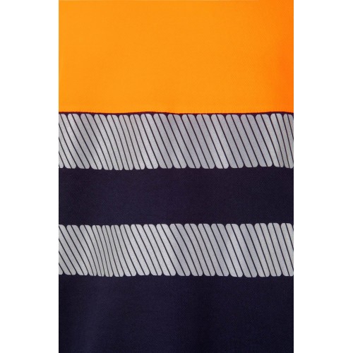 305509.CAMISETA ALGODÓN BICOLOR MC RS AZUL NAVY/NARANJA FLÚOR 2XL