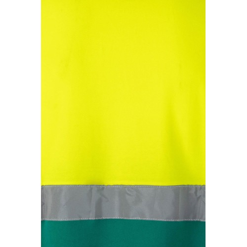 305513.POLO ALGODÓN BICOLOR MC AV VERDE/AMARILLO FLÚOR 2XL