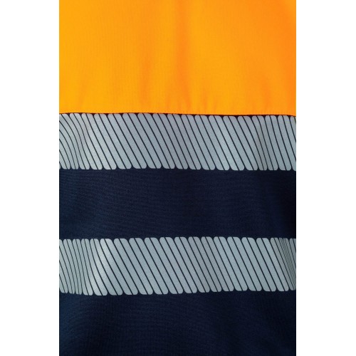 305703.SUDADERA BICOLOR CREMALLERA RS AZUL NAVY/NARANJA FLÚOR 2XL