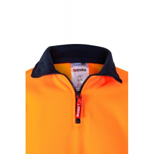 305703.SUDADERA BICOLOR CREMALLERA RS AZUL NAVY/NARANJA FLÚOR 2XL