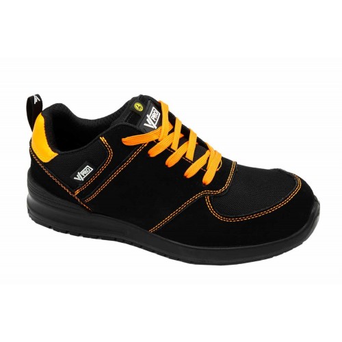 707004C.ZAPATO S1P ESD SRC METAL FREE NEGRO/NARANJA FLÚOR 35