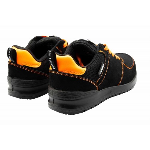 707004C.ZAPATO S1P ESD SRC METAL FREE NEGRO/NARANJA FLÚOR 35