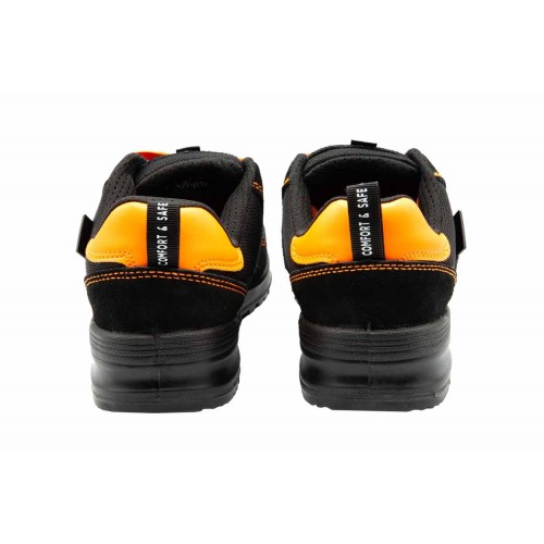 707004C.ZAPATO S1P ESD SRC METAL FREE NEGRO/NARANJA FLÚOR 35