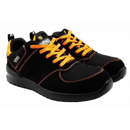 707004C.ZAPATO S1P ESD SRC METAL FREE NEGRO/NARANJA FLÚOR 35