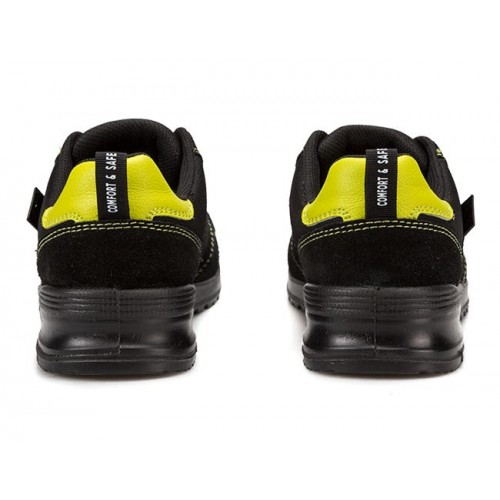 707004Y.ZAPATO S1P ESD SRC METAL FREE NEGRO/AMARILLO FLÚOR 35