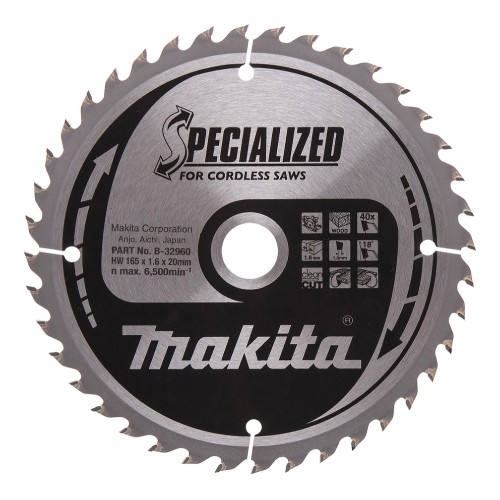 B-32960 Disco sierra circular , Specialized T.C.T, 165 x 20 mm, 40 D