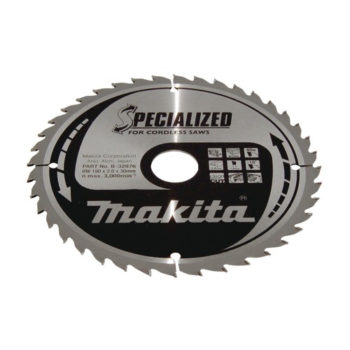 B-32976 Disco sierra circular , Specialized T.C.T, 190 x 30 mm, 40 D