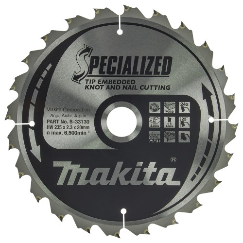 B-33130 Disco sierra circular , Specialized T.C.T, 235 x 30 mm, 24 D