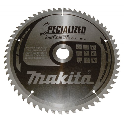 B-33211 Disco sierra circular , Specialized T.C.T, 270 x 30 mm, 60 D