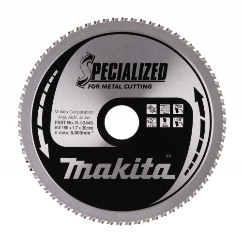 B-33445 Disco sierra circular , Specialized T.C.T, 185 x 30 mm, 70 D