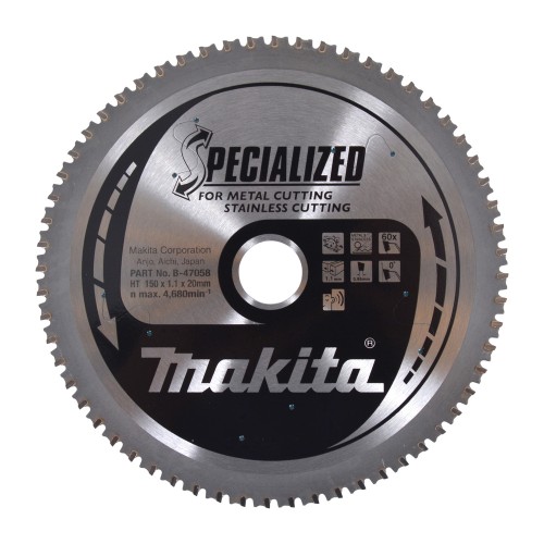 B-47058 Disco sierra circular , Specialized T.C.T, 150 x 20 mm, 60 D