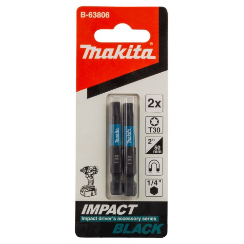 B-63806 Punta Impact Black, T30, 50 mm, 2 pcs