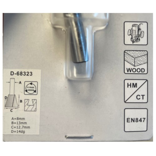 D-68323 Broca de cola de milano de 2 filos, 12,7 mm