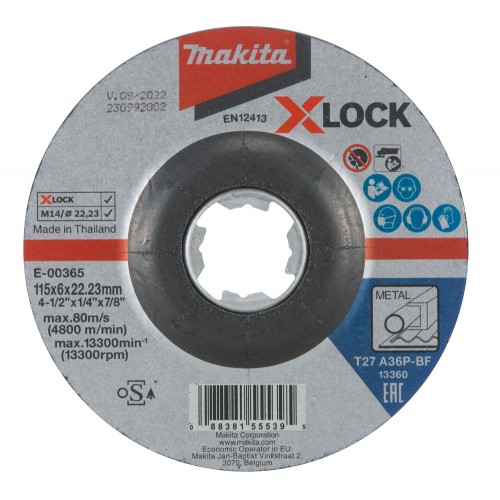 E-00365 Disco de desbaste X-Lock, 115 x 6,0 mm, A36P