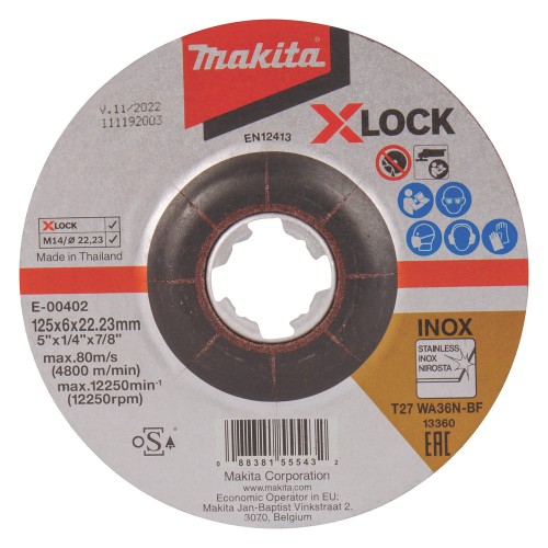 E-00402 Disco de rectificar X-Lock, 125 x 6,0 mm, WA36N