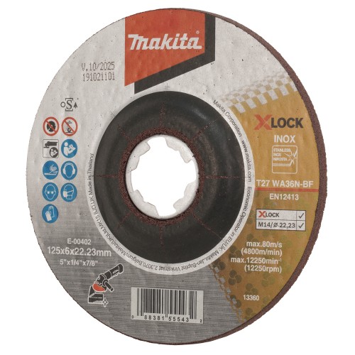 E-00402 Disco de rectificar X-Lock, 125 x 6,0 mm, WA36N