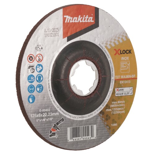 E-00402 Disco de rectificar X-Lock, 125 x 6,0 mm, WA36N