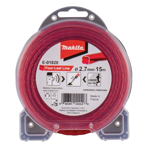 E-01828 Hilo de cuatro hojas de nylon de 2,7 mm x 15 m