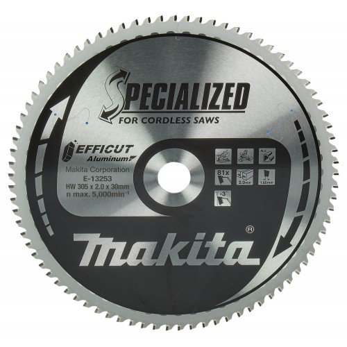 E-13253 Disco sierra circular , Efficut T.C.T, 305 x 30 mm, 81T