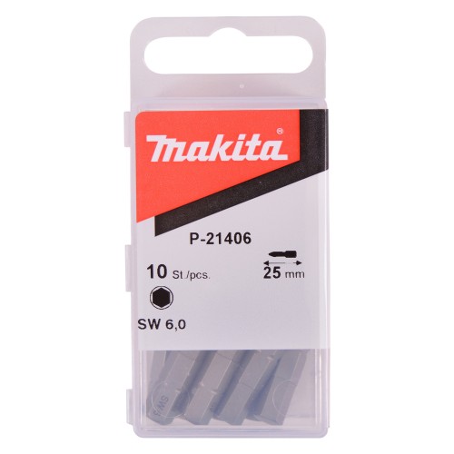 P-21406 Punta, Hex 6,0, 25 mm, 10 pcs