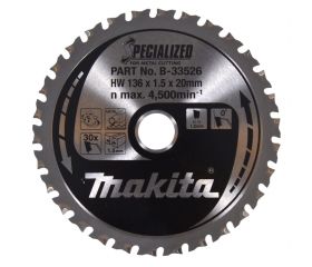 B-33526 Disco sierra circular , Specialized T.C.T, 136 x 20 mm, 30 D