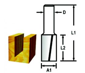 D-47466 Fresa recta 2 filos, 10 x 25.4 x 6 mm