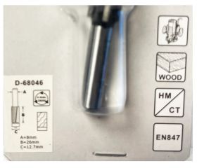 D-68046 Broca de corte al ras, T.C.T., 12,7 x 68,5 mm