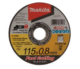 E-10861-12 Disco de corte 115 x 0,8 x 22,23 mm, Z60U, 12 piezas