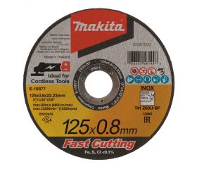 E-10877-12 Disco de corte 125 x 0,8 x 22,23 mm, Z60U, 12 piezas