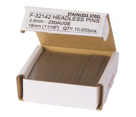 F-32142 Clavos pin inox, 0,6 x 18 mm, 23Ga, 10 000 pcs