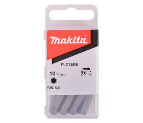 P-21406 Punta, Hex 6,0, 25 mm, 10 pcs