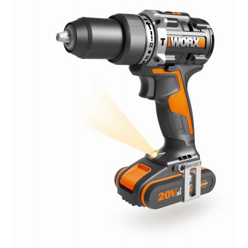 Worx WX352 - Taladro Percutor Brushless 20V 2.0Ah 2 Bat