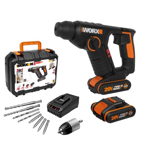 Worx WX394.6 - H3 Marti/Taladro/Atorn 20V 2Ah 2Bat