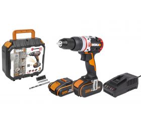 Worx WX354 - Taladro percutor Brushless Slammer Drill 20V 2.0Ah (2 bat)